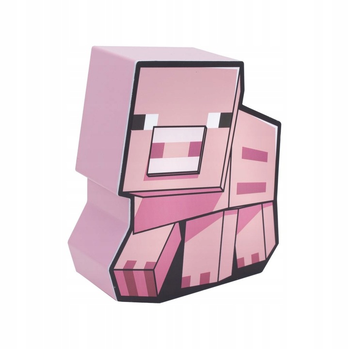 LAMPKA MINECRAFT ŚWINKA PIG Pig Box Light / 16 cm Zasilanie bateryjne