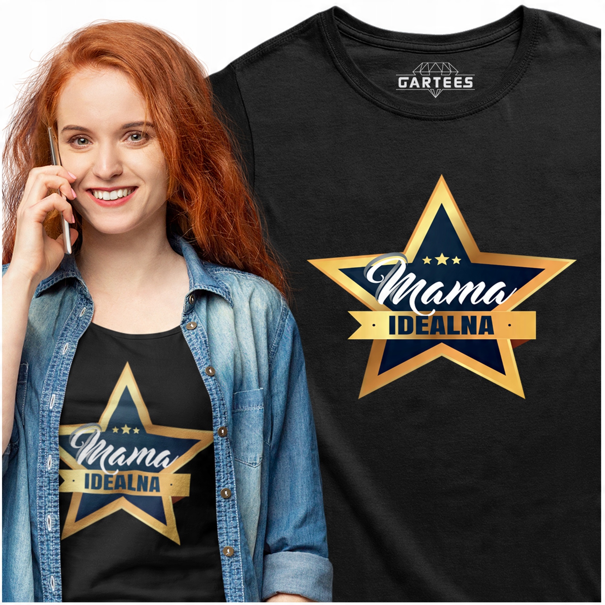 

T-shirt Damski Mama Idealna Prezent Na Dzień Matki