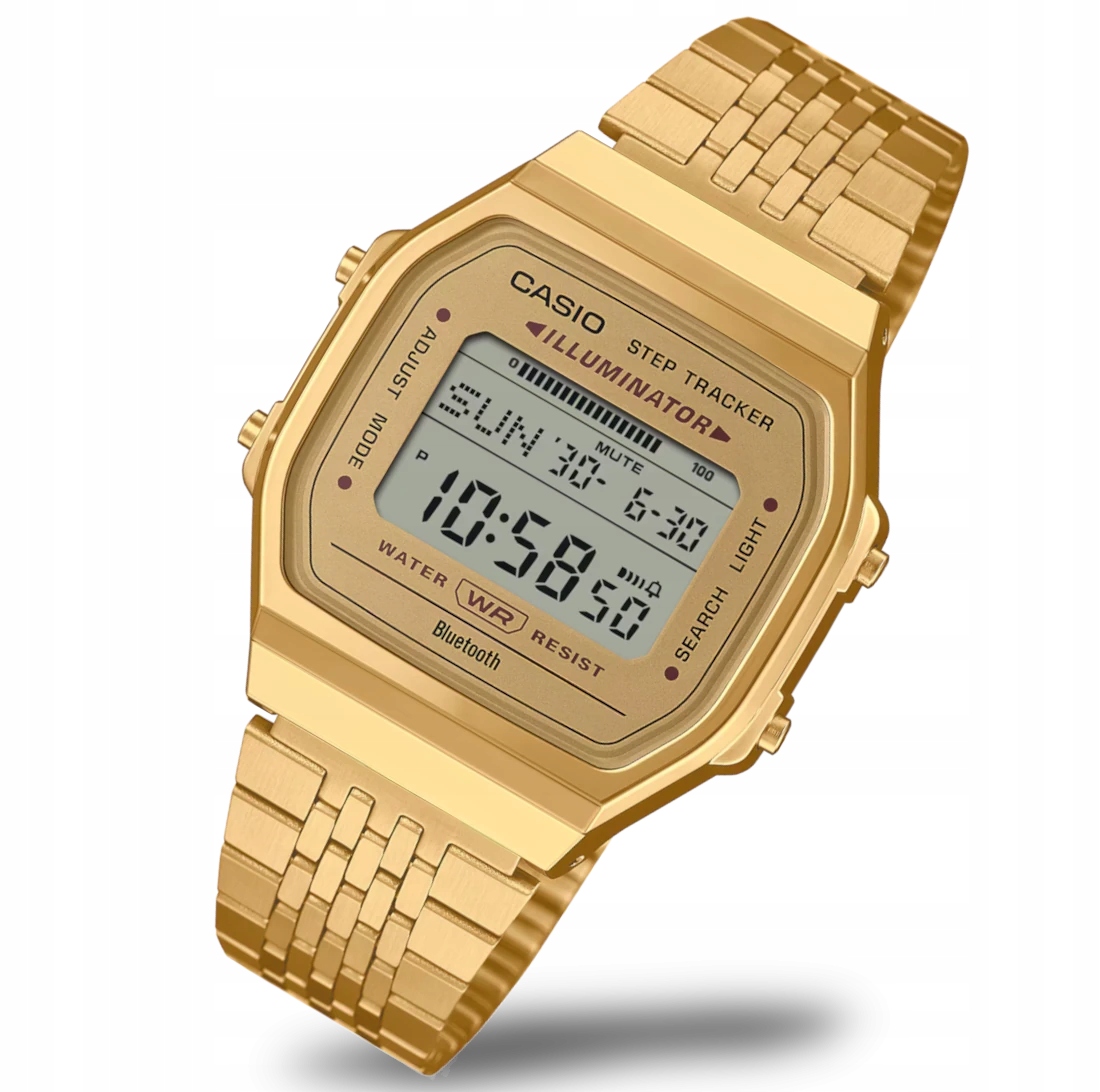 Ikonické zlaté retro hodinky Casio Vintage ABL-100WEG chytré hodinky v krabičce Gravírování