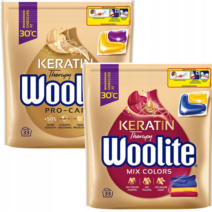 Levně Woolite Kapsle na praní Pro Care Barva 33 x2