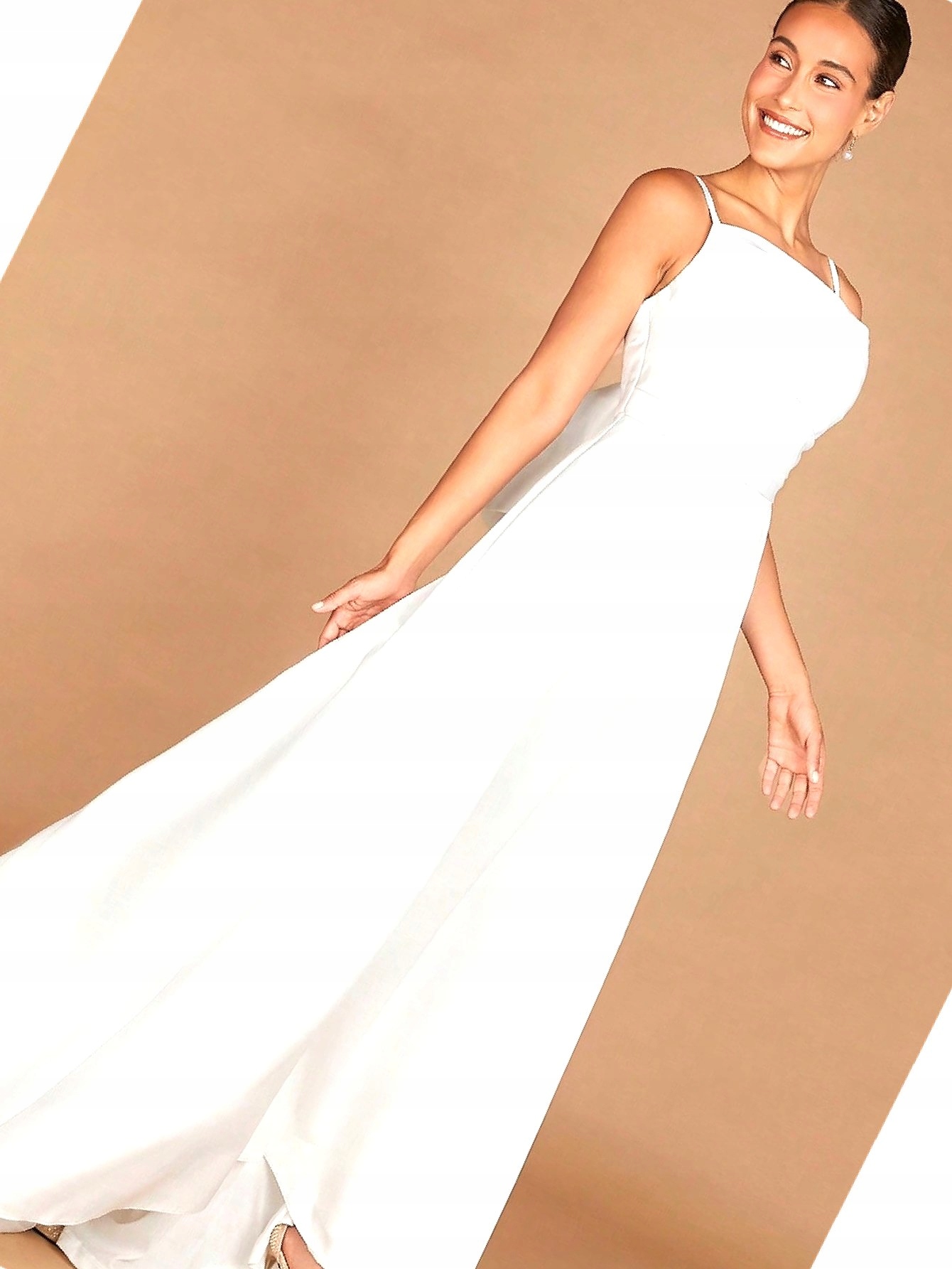 Rozevláté svatební šaty s mašličkou, velikost L 40