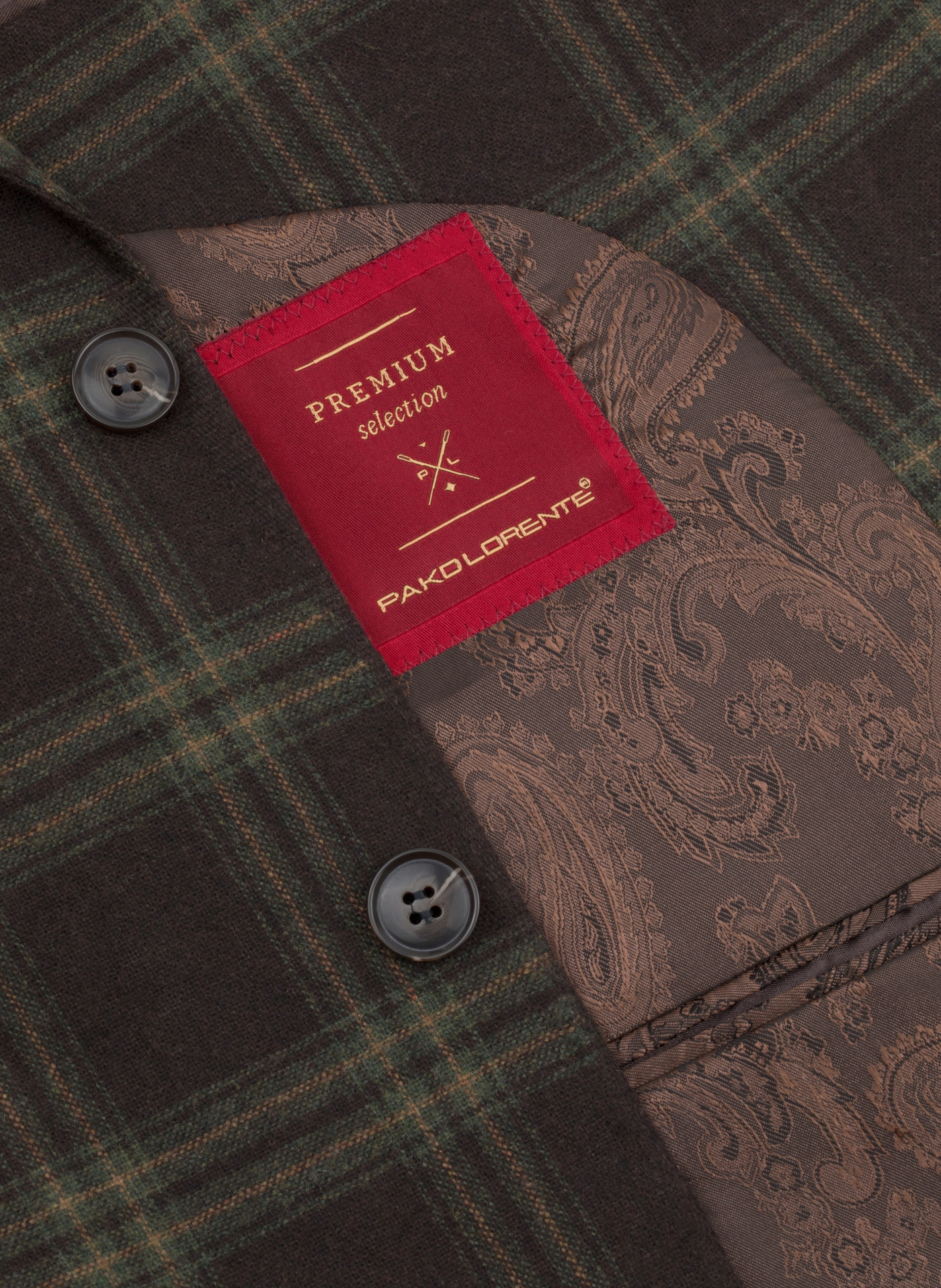 Brązowa marynarka męska w kratę PAKO LORENTE 50 Marka Pako Lorente