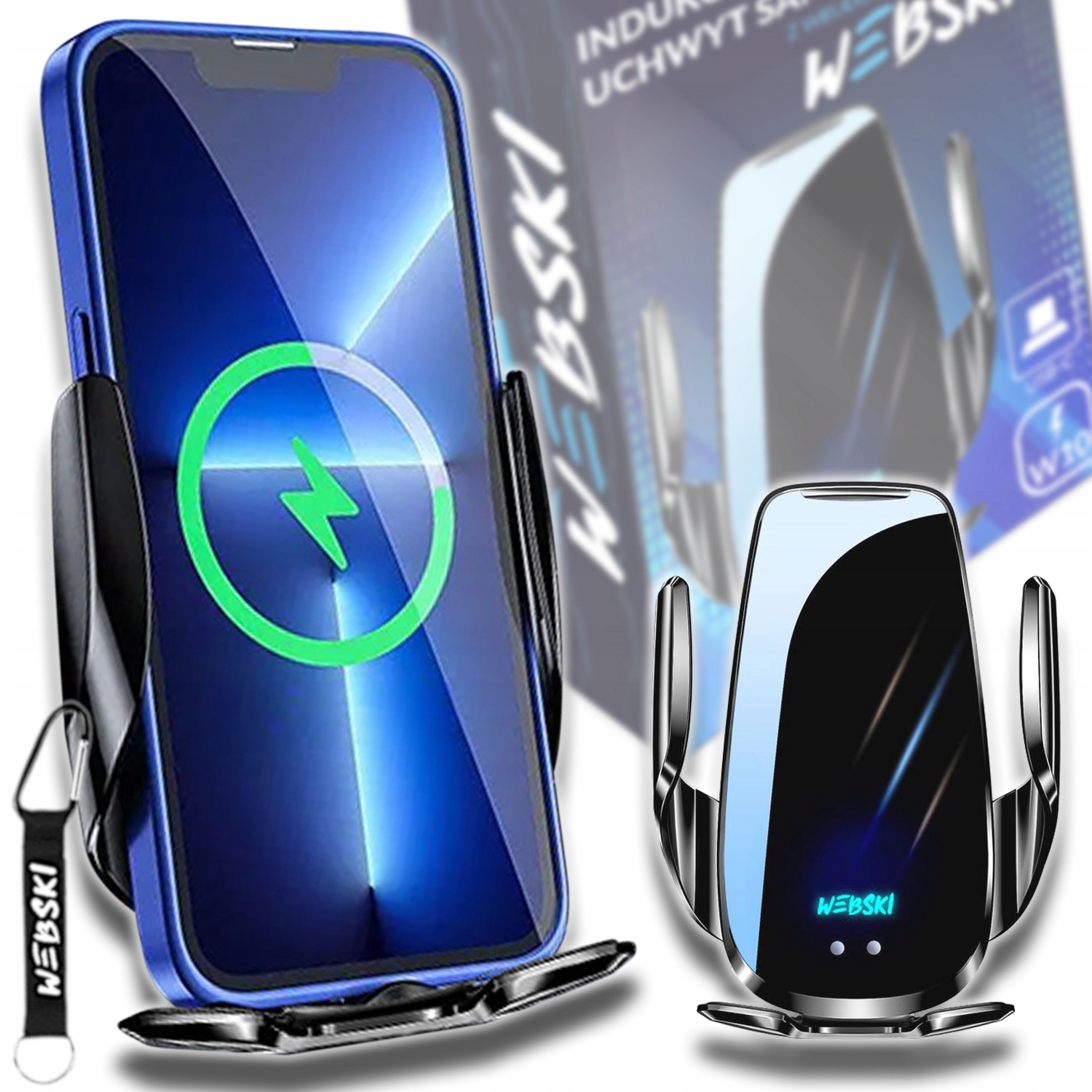 Ładowarka Indukcyjna Uchwyt Samochodowy na Telefon Smartfon do Kratki