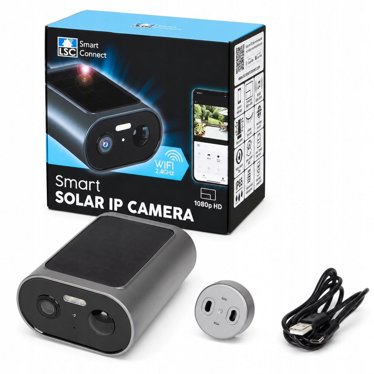Kamera Solarna Ip WiFi Lsc Smart Connect 1080p Hd IP65