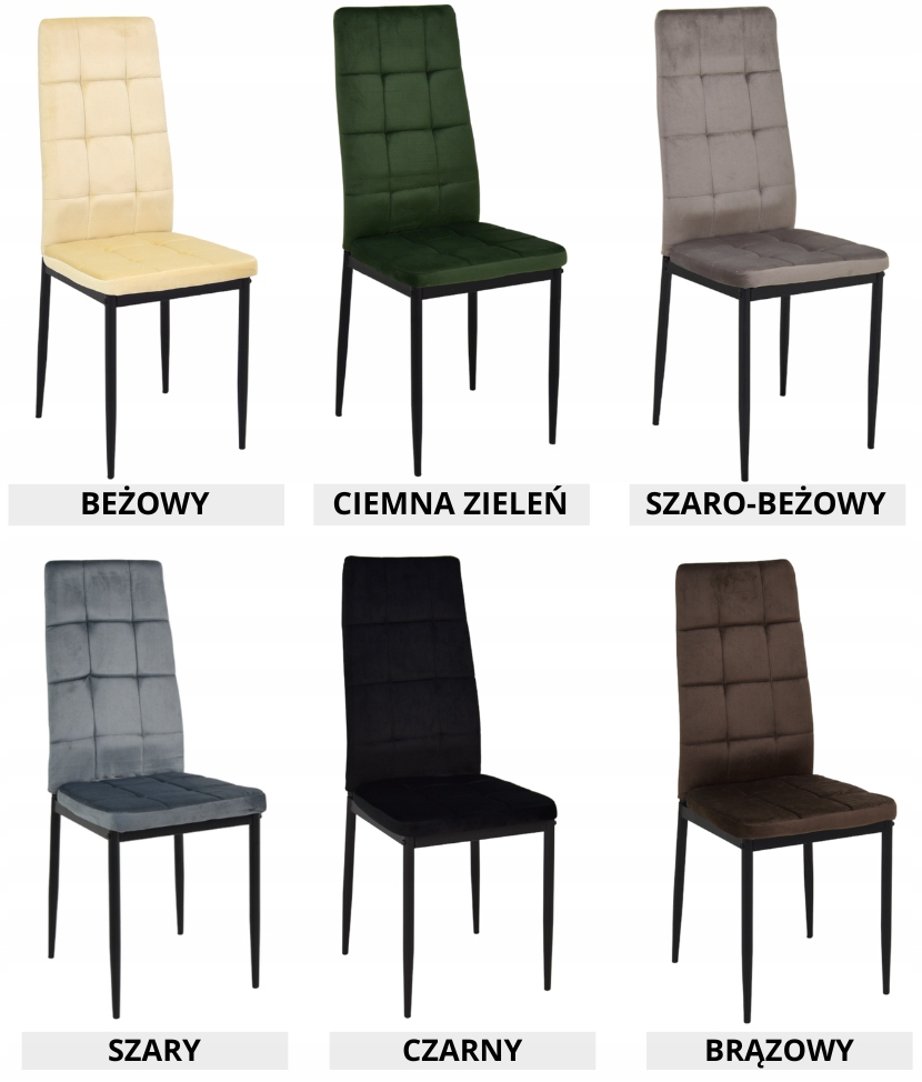 ZESTAW STÓŁ+8 KRZESEŁ DLA DUŻEJ RODZINY DO SALONU Kolor korpusu stołu czarny