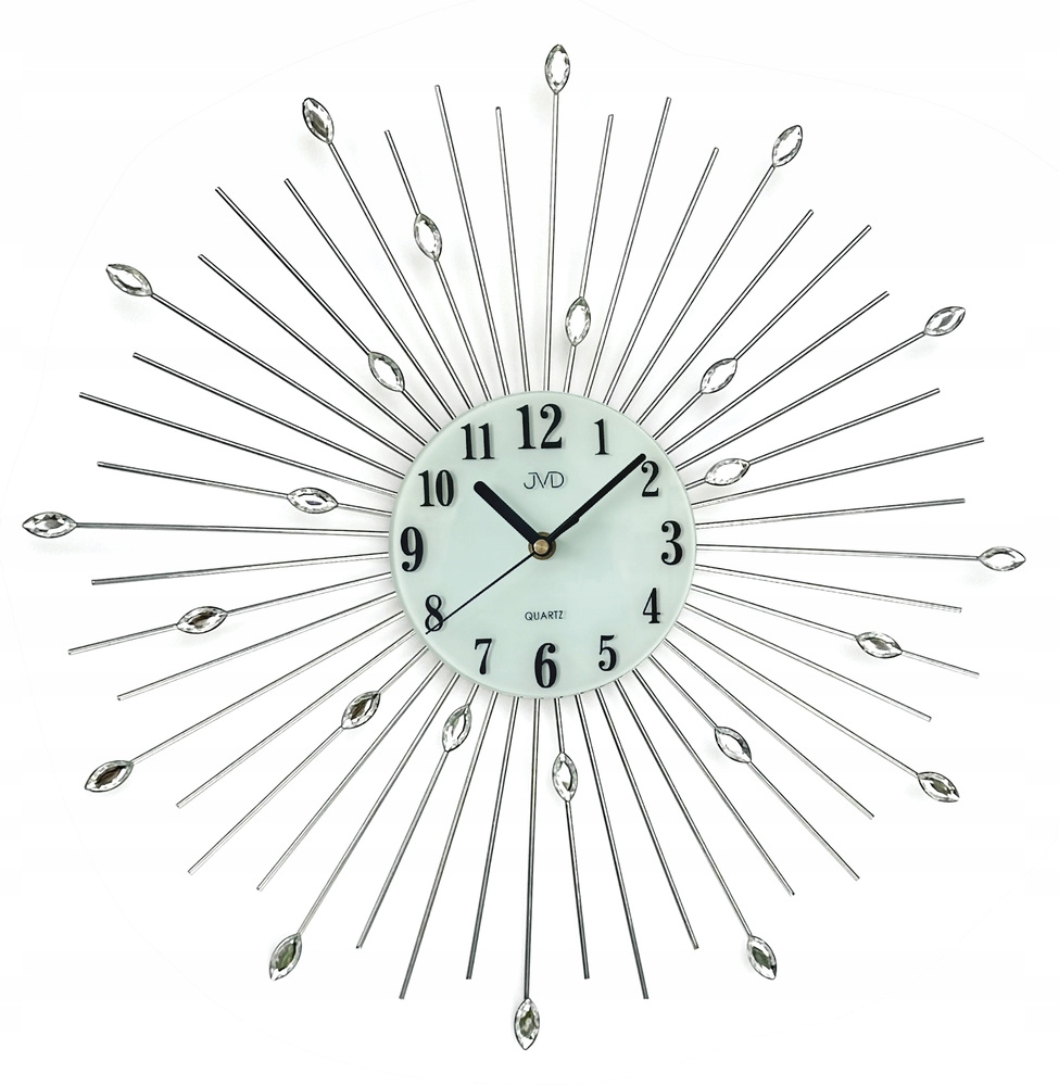 Veľké Efektné Nástenné Hodiny S Kryštálikmi Do Obývacej Izby Jvd HT117 49 cm