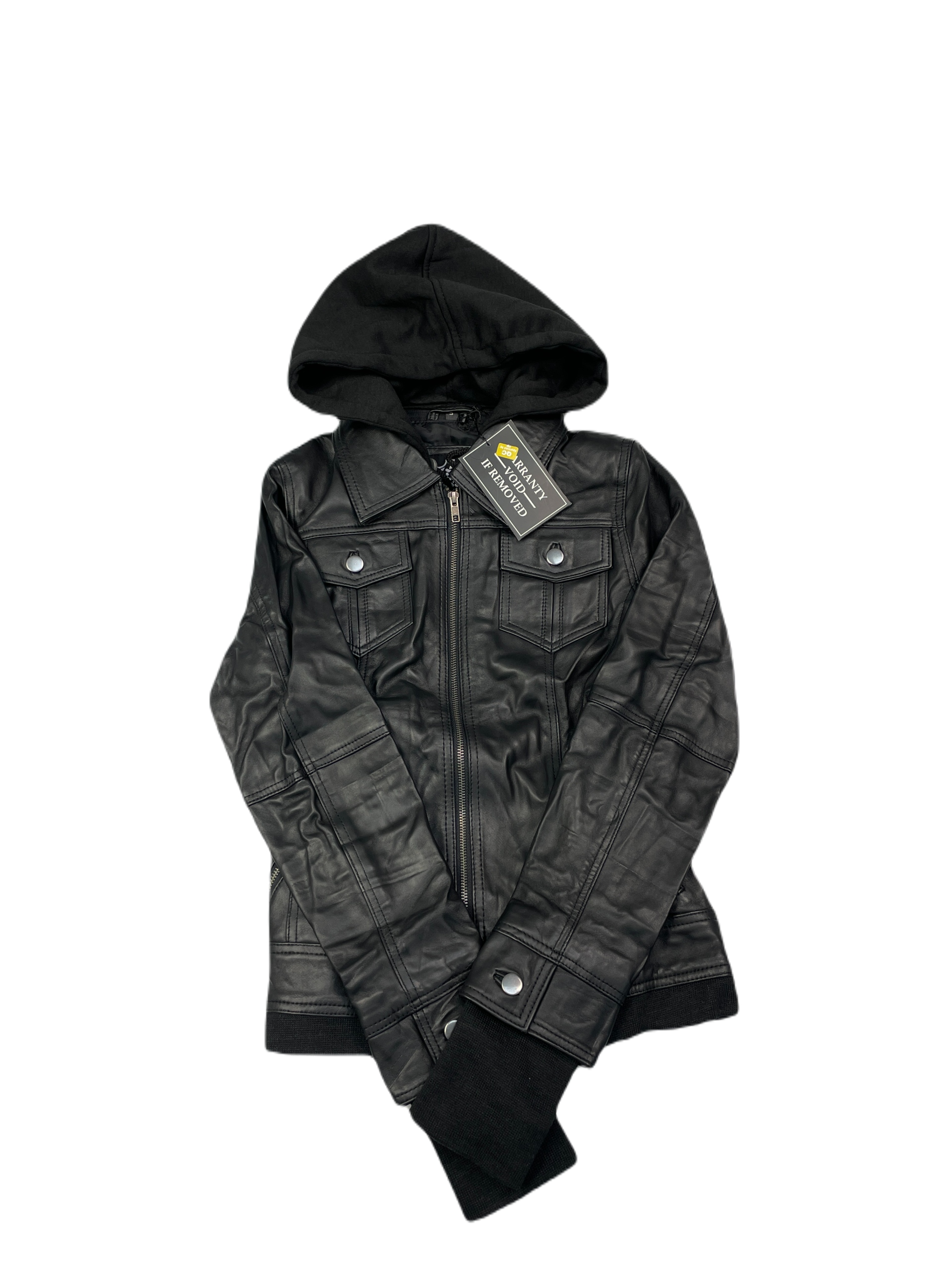 Dámská černá kožená bunda Real Leather S