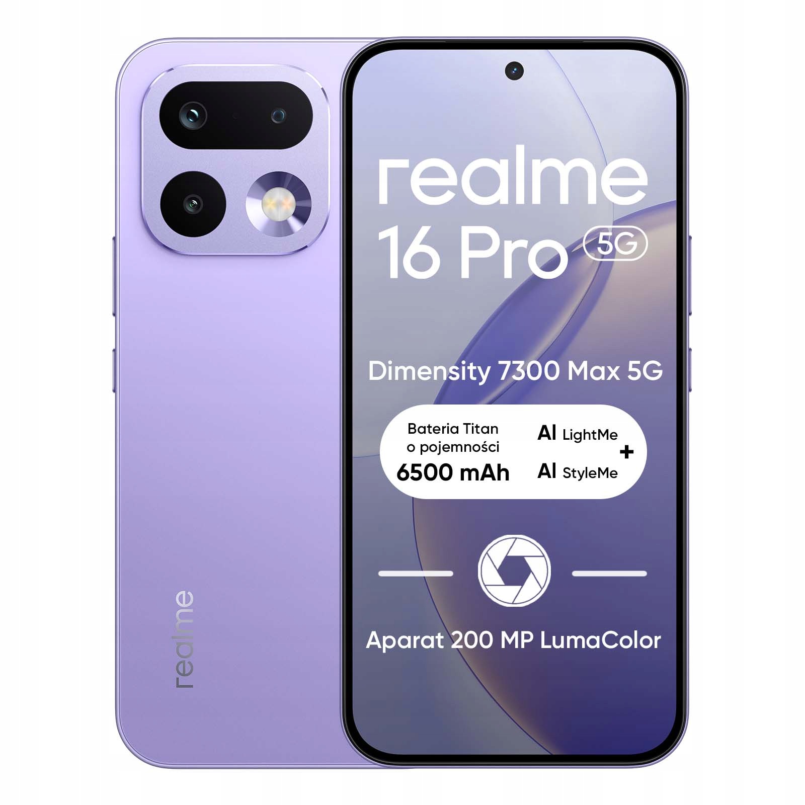 Smartfon Realme 16 Pro 5G 8 Gb 512 Gb Orchidea Fiolet Ai Etui