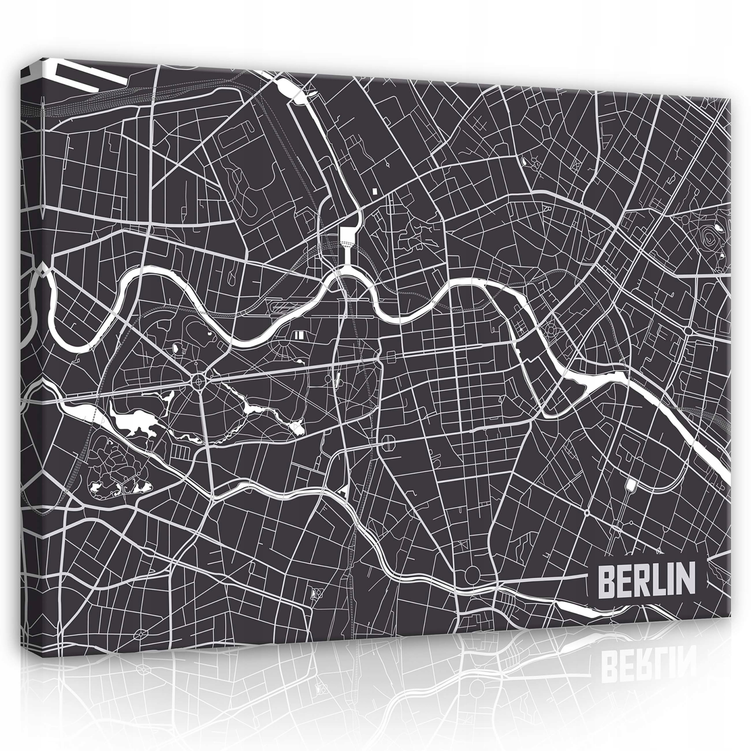 Obraz 100x75 Mapa Berlína plán města minimalismus geometrie linie ulice
