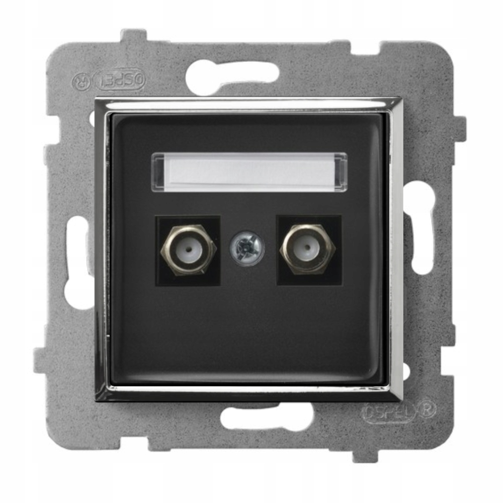 

Moduł Czarny /srebro Bez Ramki Gniazdo Antenowe 2X