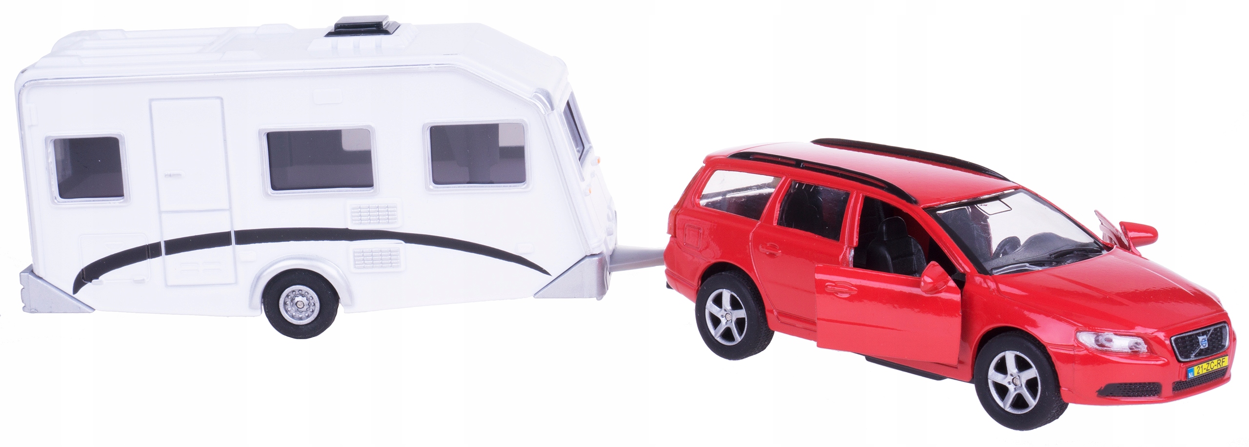 

Volvo V70 Model Metal Z Campingiem Camper Czerwone