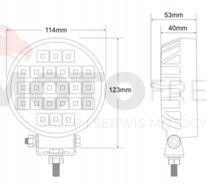 Lampa Robocza 24LED FLOOD Włącznik 12-24V 3600lm Producent części Kamar