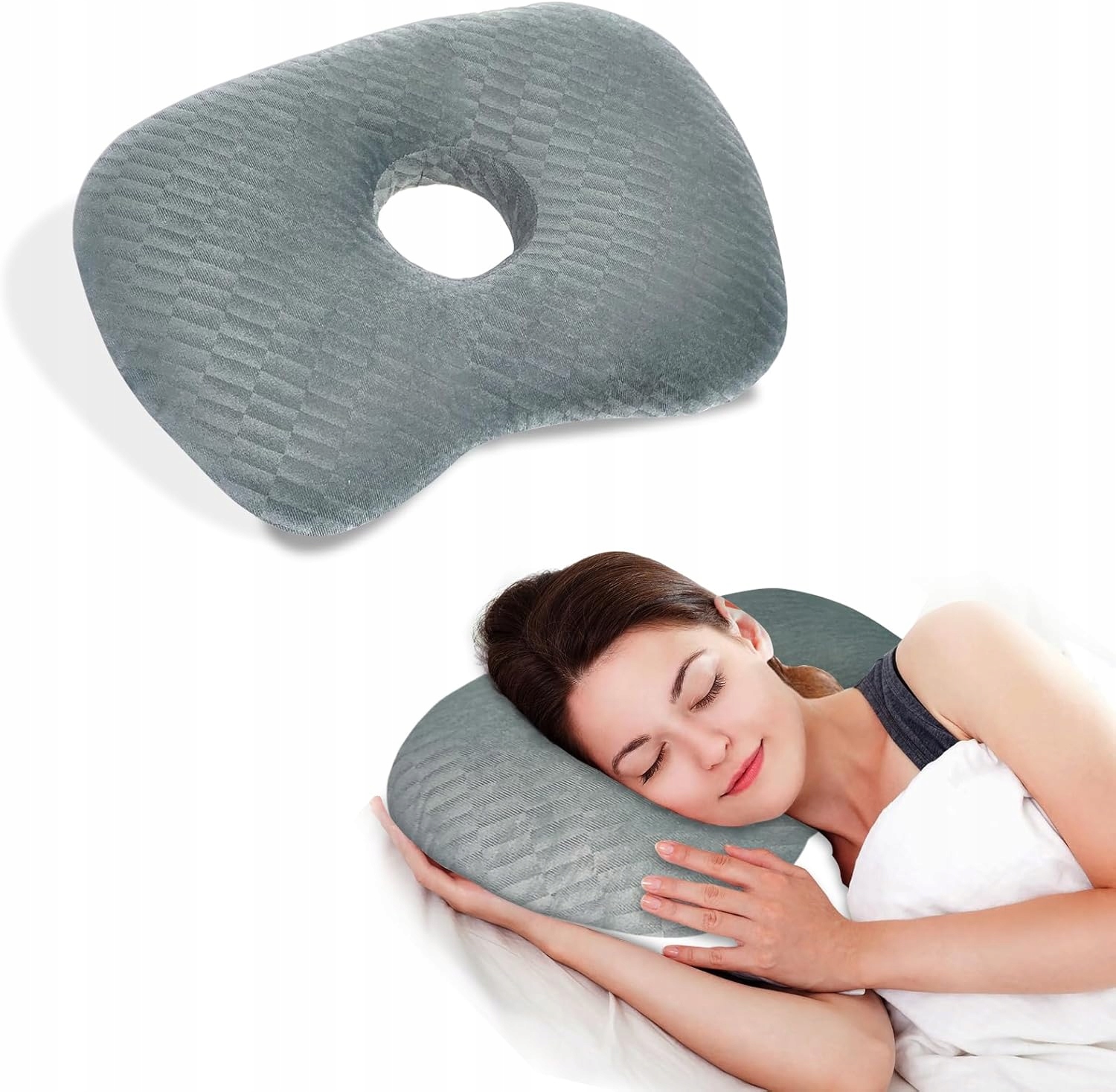 Poduszka Z Otworem Na Ucho Regulowana Dla Osób Śpiących Na Boku