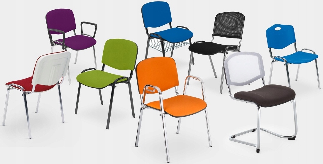 Krzesło konferencyjne tapicerowane ISO CrC12 SZARE Głębokość siedziska 41 cm