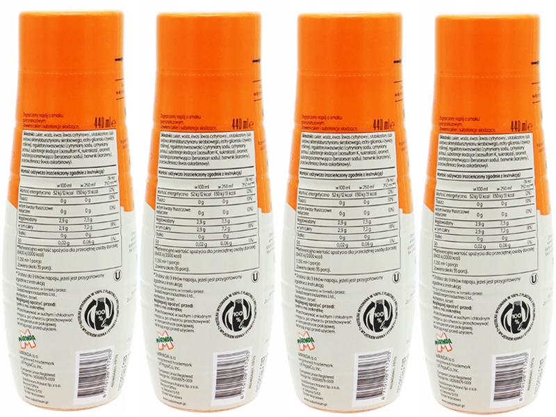 6x SYROP KONCENTRAT MIRINDA DO SATURATORA SODASTREAM 9L NAPOJU z 440ml Marka SodaStream