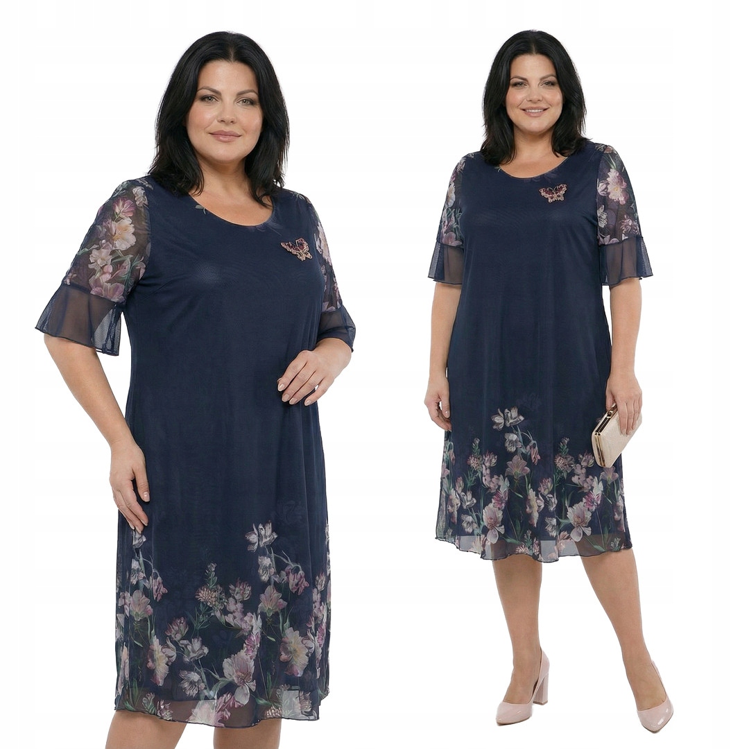 Tmavě modrá šaty plus size, velikost 60