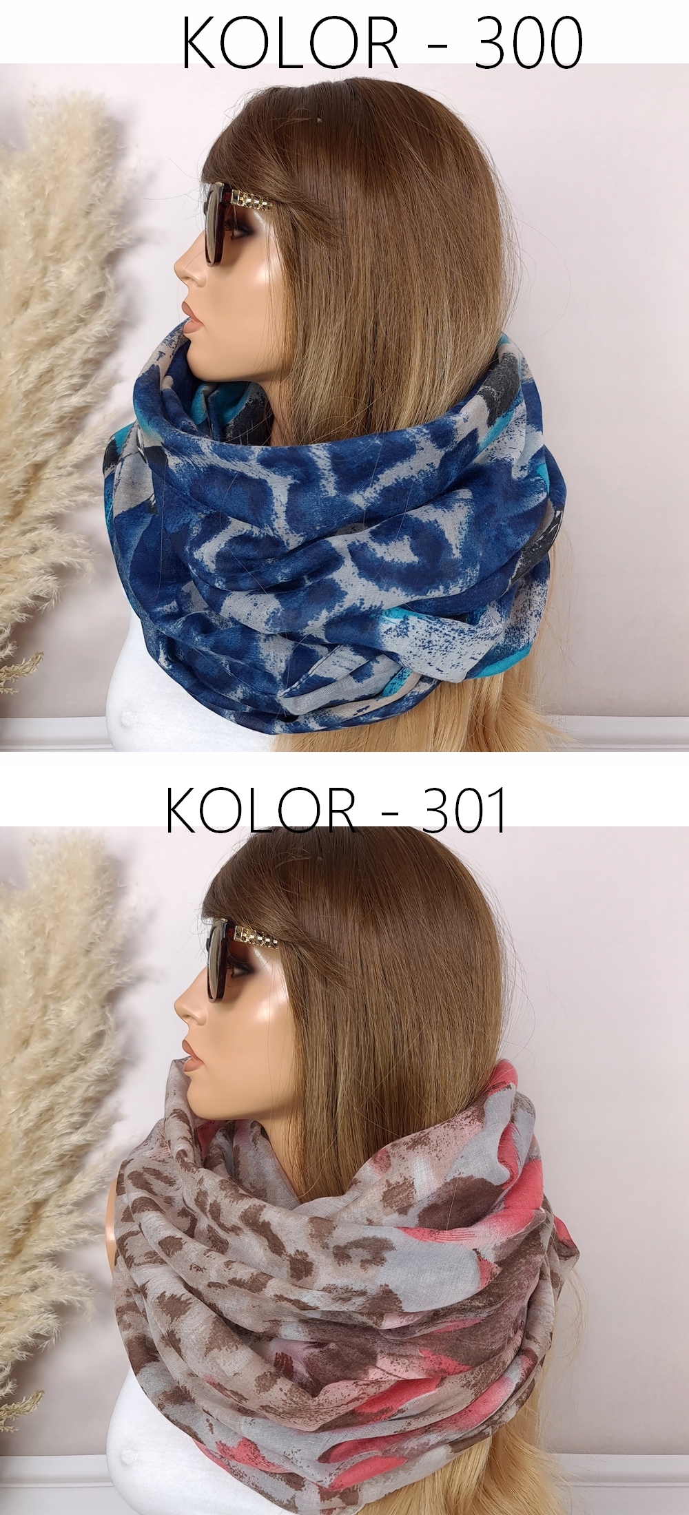 Duży KOMIN Szal WIOSENNY apaszka szalik - DUŻO KOLORÓW i WZORÓW Płeć kobieta