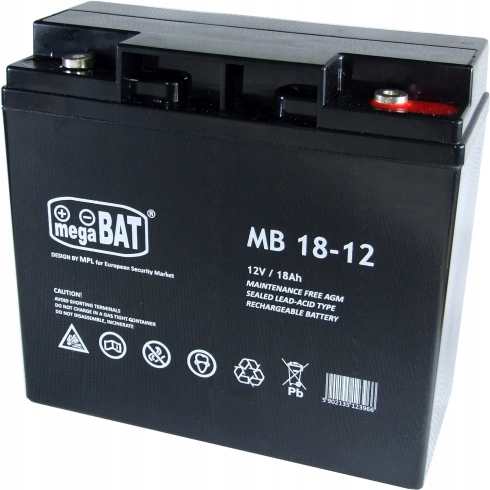 Akumulator Agm 12V 18Ah Megabat (wymiar 17Ah 20Ah) Ups rower solar alarm