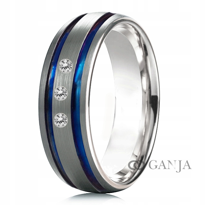 Dámský snubní prsten z titanu s kamínky, vzor BT37