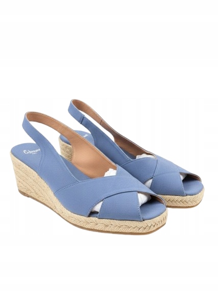 Castaner Modré Espadrilkové Sandály Na Klínku Z Tkaniny 40 3CA