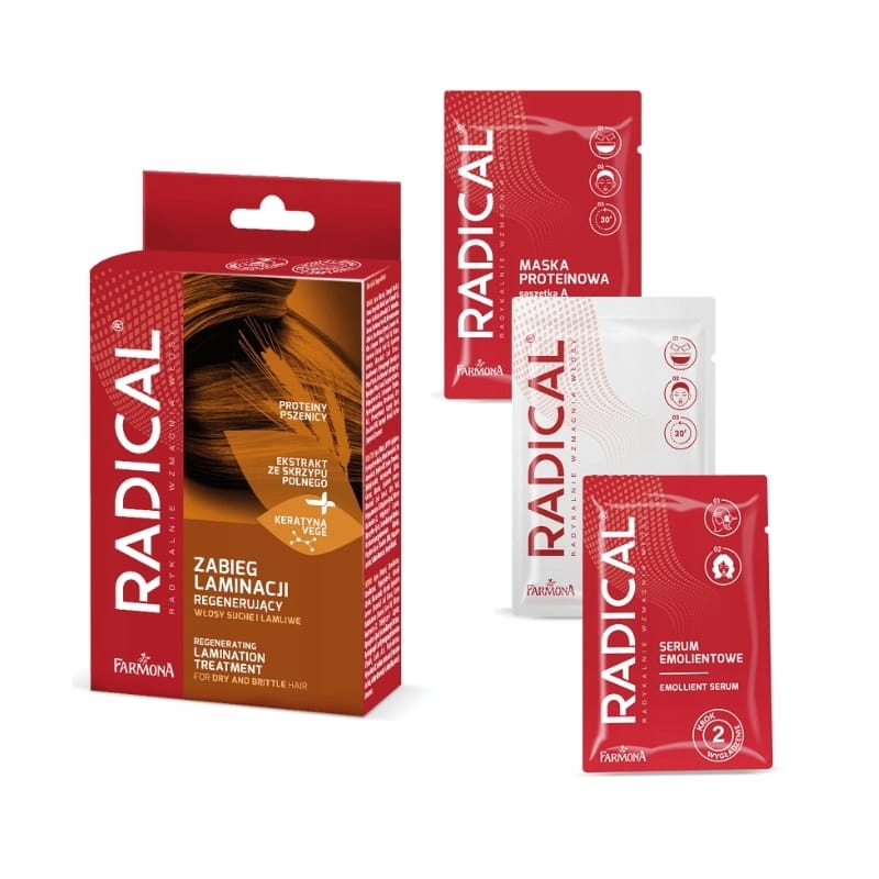 Radical Zabieg Regenerujący Włosy 1x5 ml 2x15 ml Pojemność 200 ml