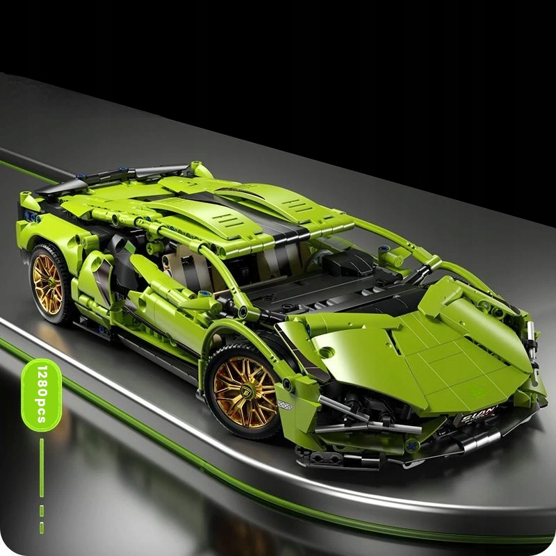 KLOCKI KONSTRUKCYJNE SAMOCHÓD LAMBORGHINI LAMBO ZESTAW DO UŁOŻENIA 1280 el Stan opakowania oryginalne