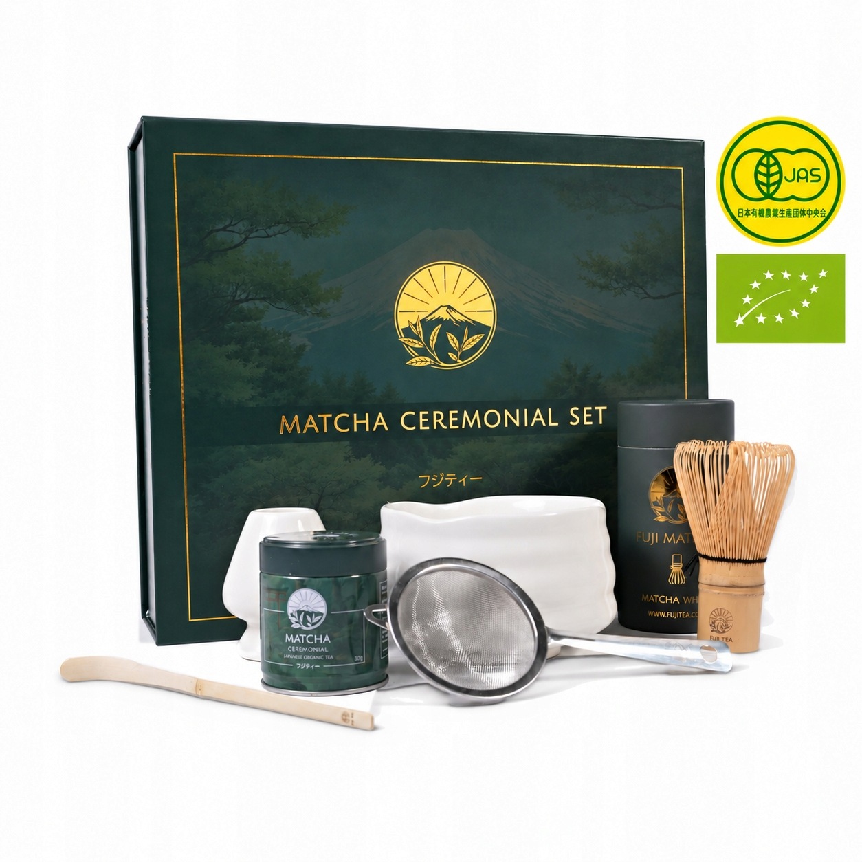 Zestaw do matchy Matcha Ceremonialna Bio chasen kremowa czarka