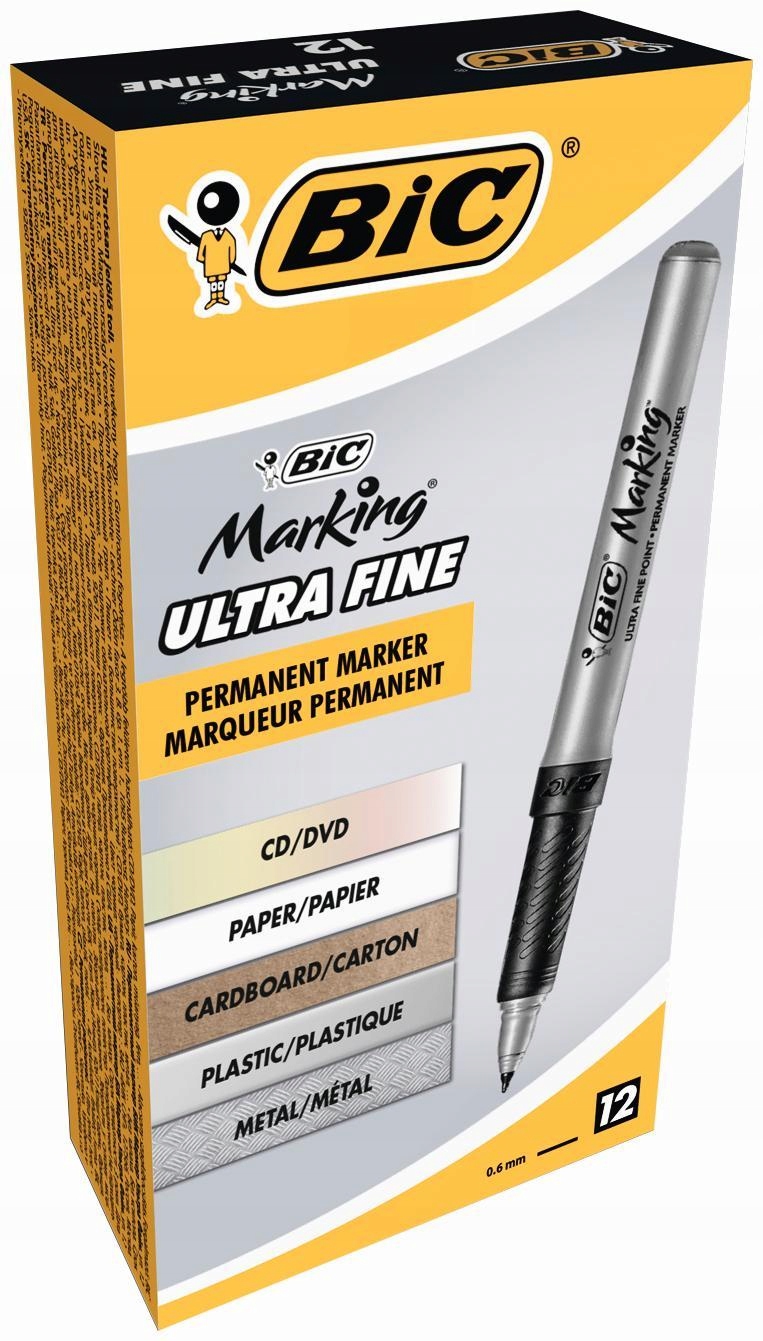 Marker do CD/DVD BIC Grip czarny Ultra Fine 0.8mm EAN (GTIN) 070330328525