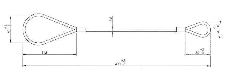 Stalowa linka zrywu do przyczepki lekkiej Marka Unitrailer