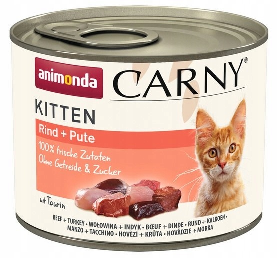 4x Animonda Carny Kitten hovězí a krůta maso 200 g