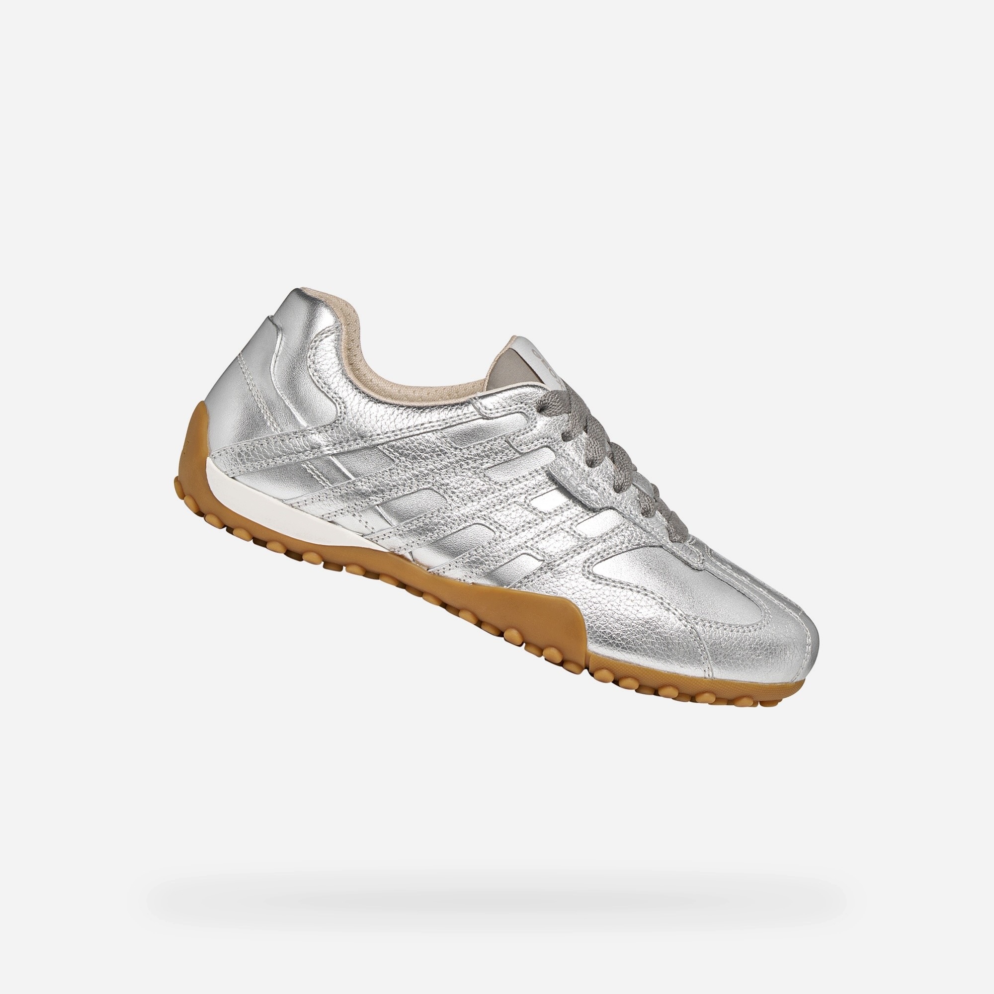 Geox Stříbrné dámské tenisky Geox Snake Original