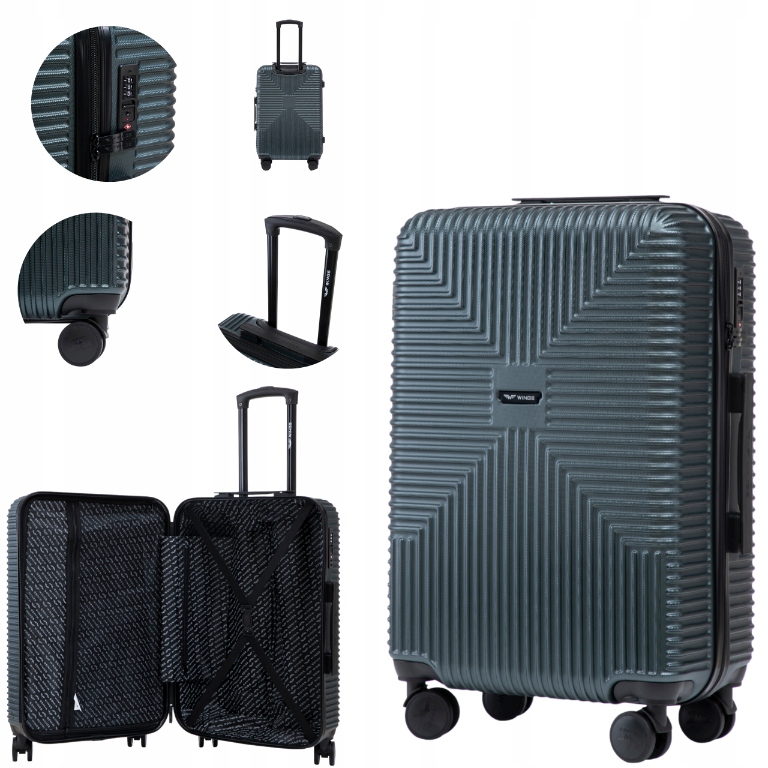 Střední kufr Wings 24 palců Eko polycarbon 63L, lehký, prostorný