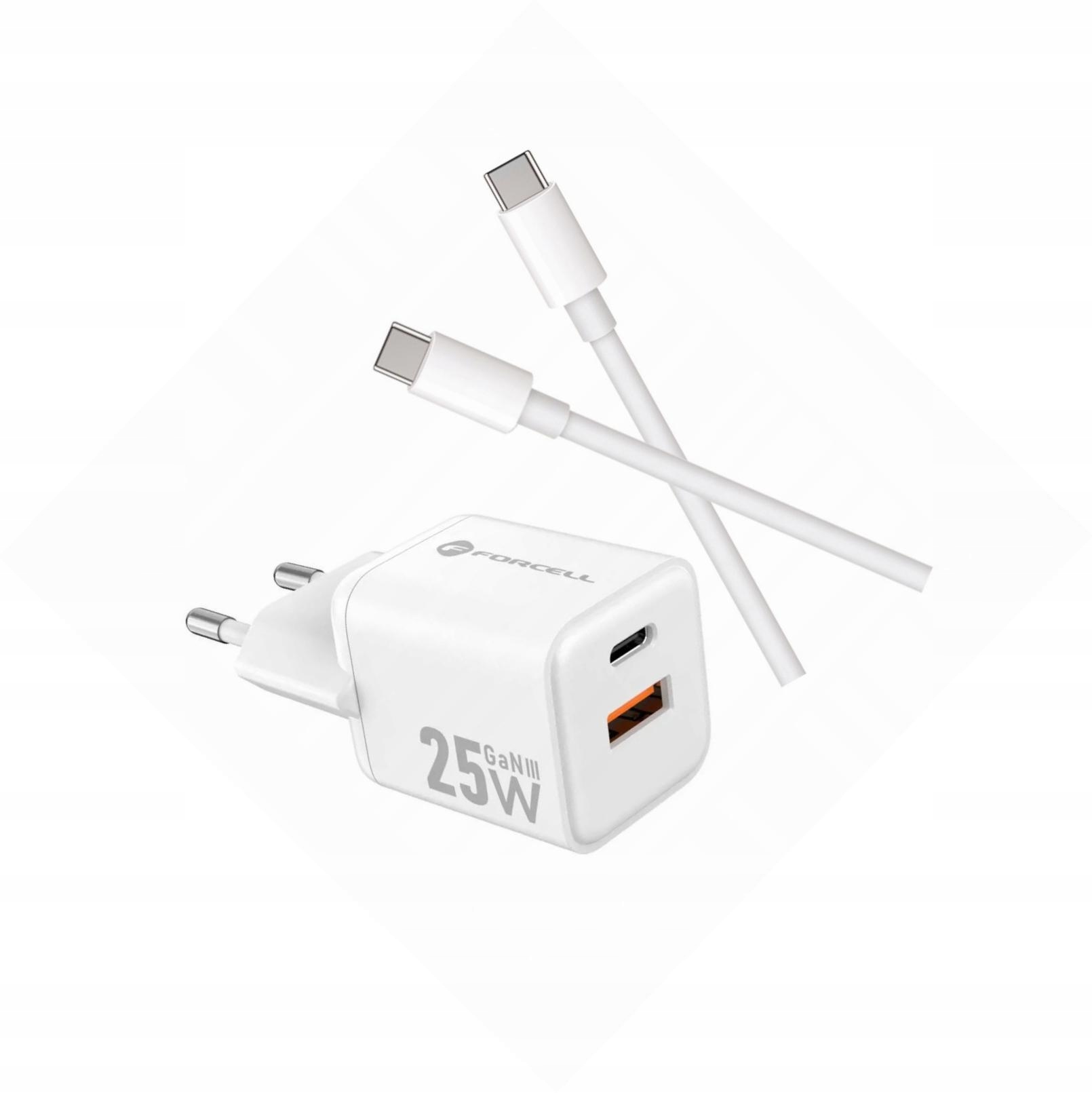 Szybka ładowarka Gan 25W 2 porty z kablem Usb-c do iPhone 17e