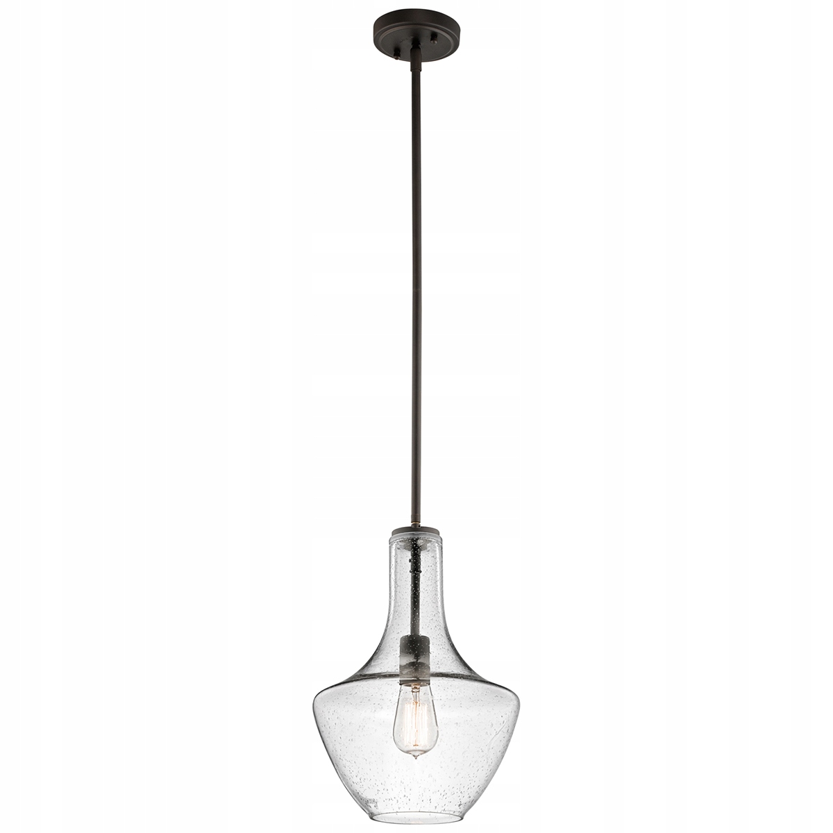 Závěsná lampa, hnědé skleněné ozdobné stínítko do ložnice obývacího pokoje 26 cm Kichler