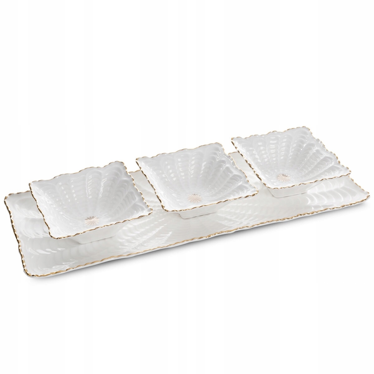 Podnos Gaya 42 x 16 x 2 cm krémový zlatý