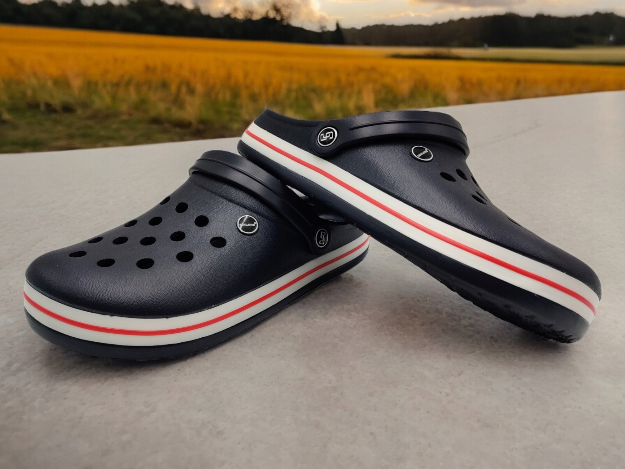 Sunlanse klapki męskie Wygodne ogrodowe basenowe wsuwane kapcie sandały 43 Rozmiar 43