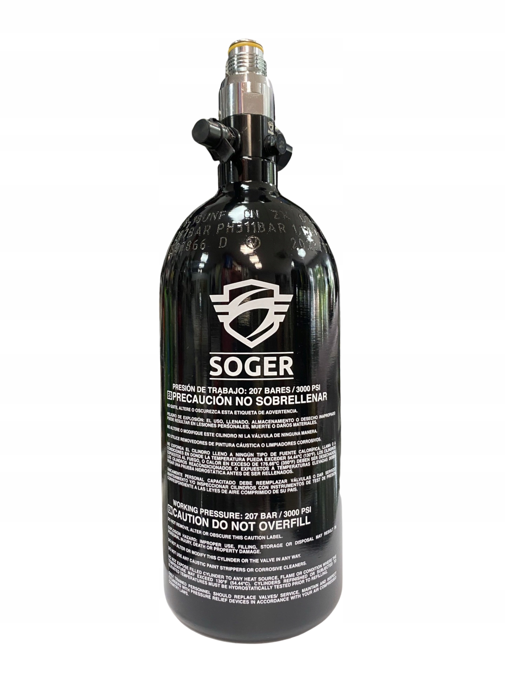 Butla Soger Butla 0.8l 200 bar/3000 psi 10 lat legalizacji, niklowany bonet