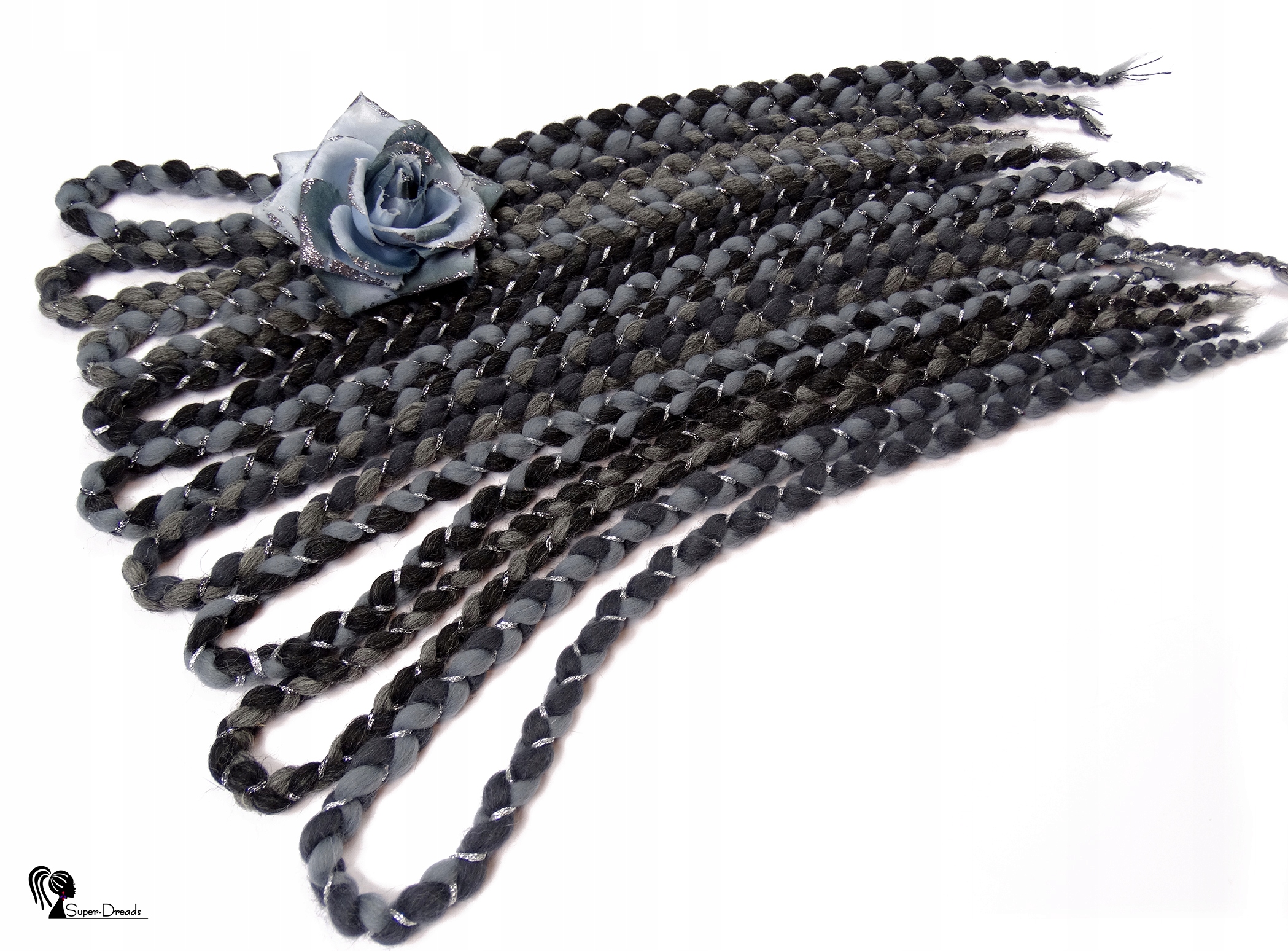 Vlněné copánky Opakovaně Použitelné Handmade, šedé, Šedý Soul, 40 kusů