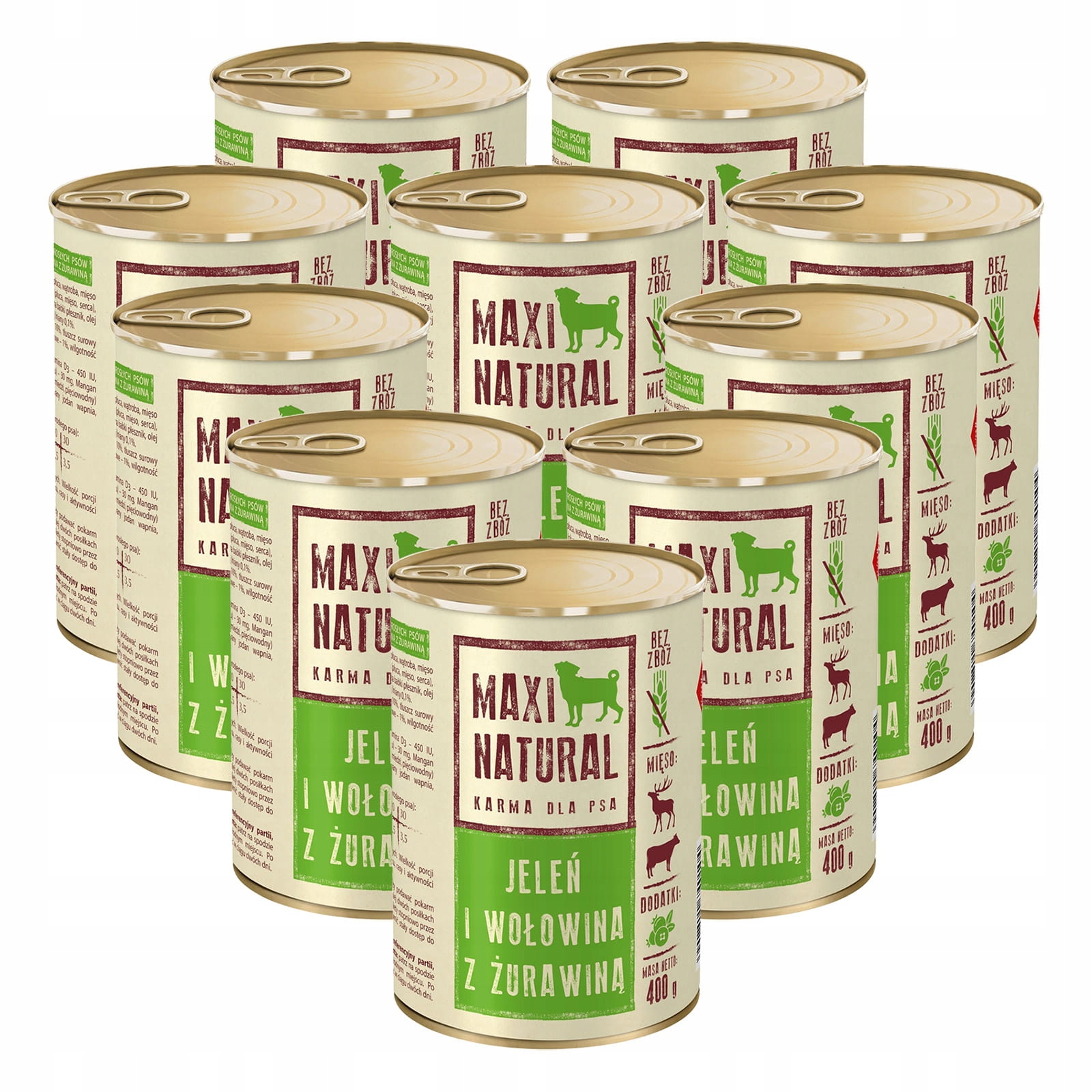 Levně Krmivo pro psy Maxi Natural Jelen Hovězí 10x400 g