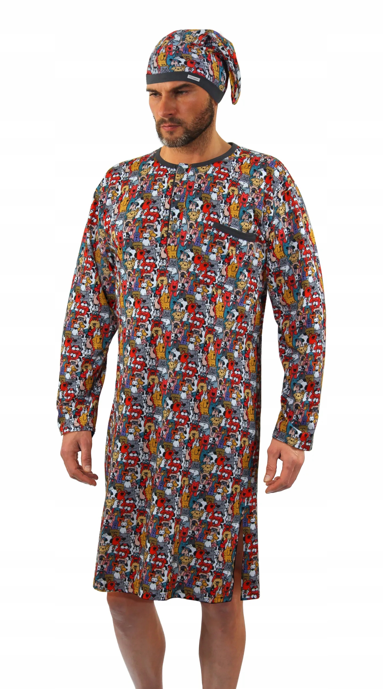 Sesto Senso Pánská dlouhá noční s županem 2024/24 Dogs 4XL