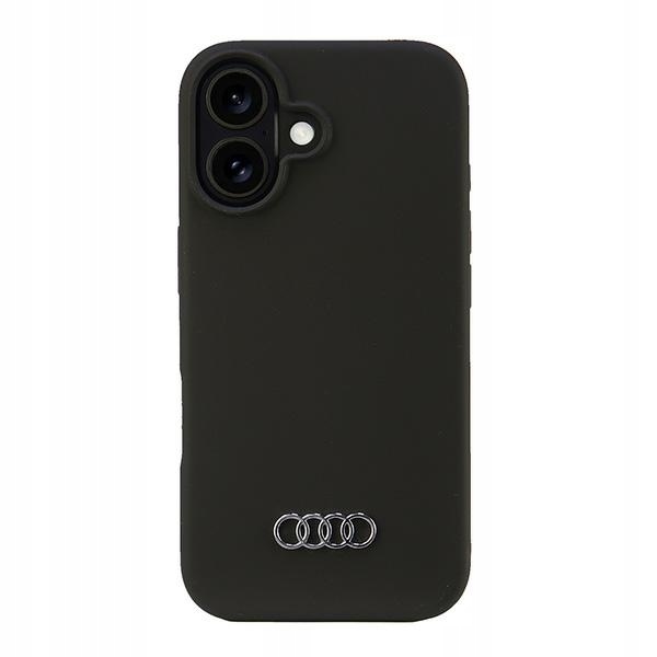 Pouzdro Audi Silicone Case pro iPhone 16 6.1" černé/black hardcase AU-LSRIP16-Q3/