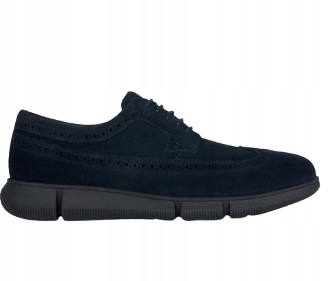 Geox Kožené Šněrovací Polobotky Námořnická Modrá 40 Ž3P