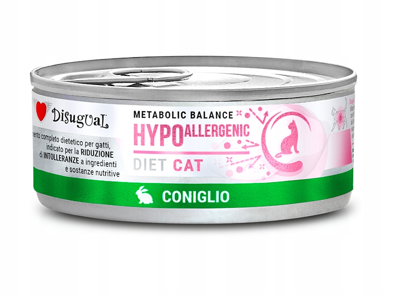 Levně 8x Disugual Kočka Veterinary Hypoallergenic Krolik 85 g