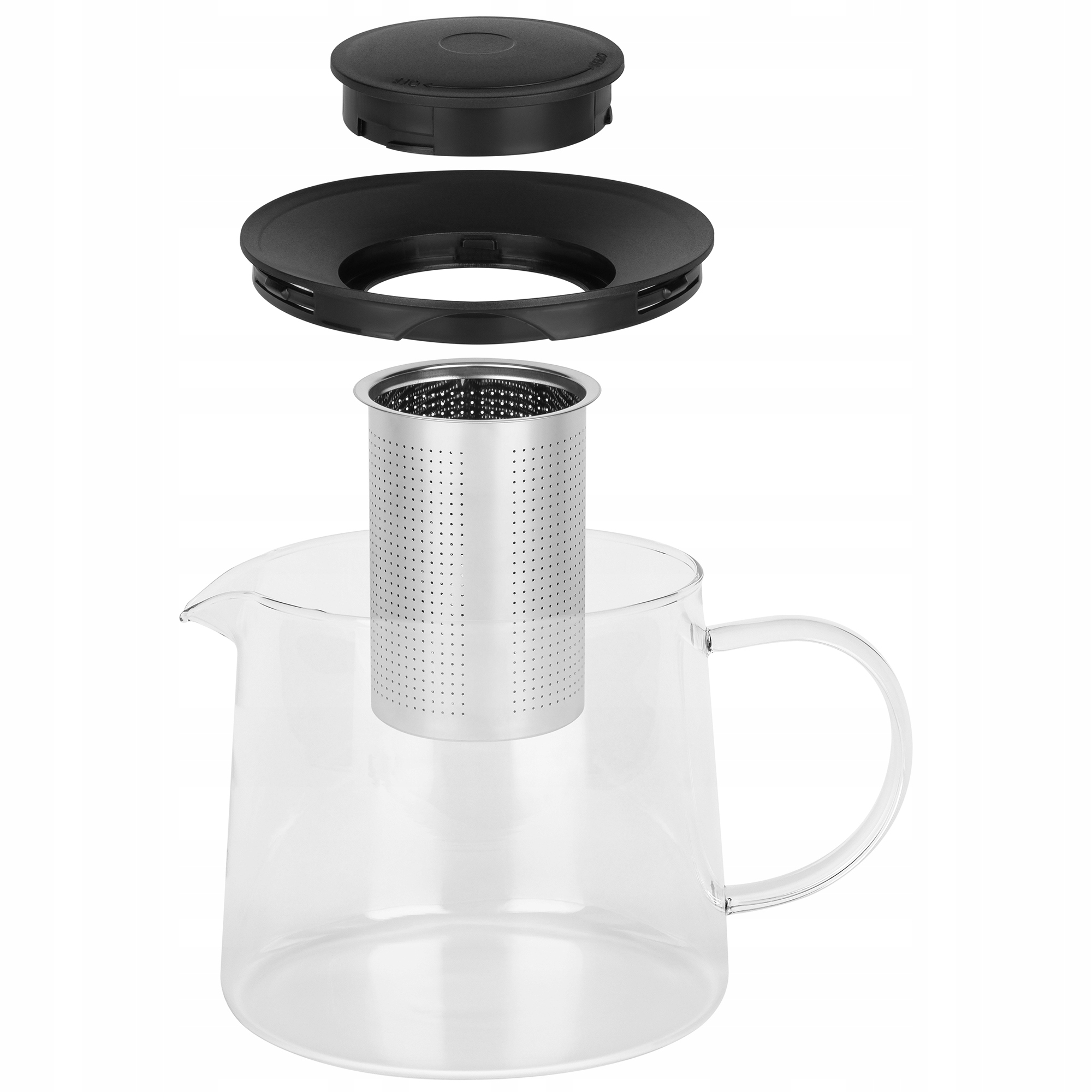 SZKLANY DZBANEK ZAPARZACZ DO HERBATY ZIÓŁ STALOWE SITKO 1,5L + PODGRZEWACZ Rodzaj zaparzacz dzbanek