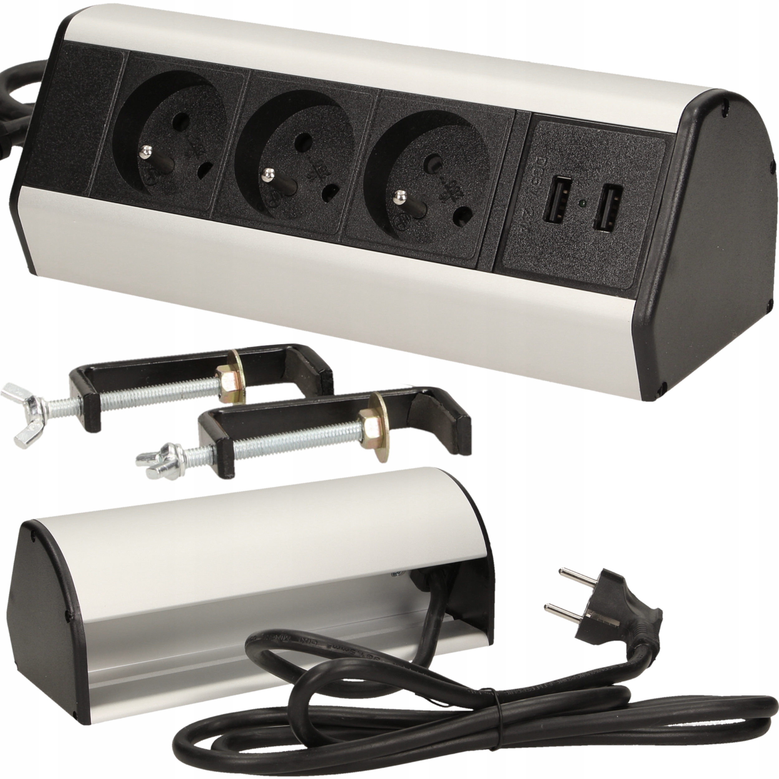 

Gniazdo Meblowe Blatowe Biurkowe 3x 230V 2x Usb