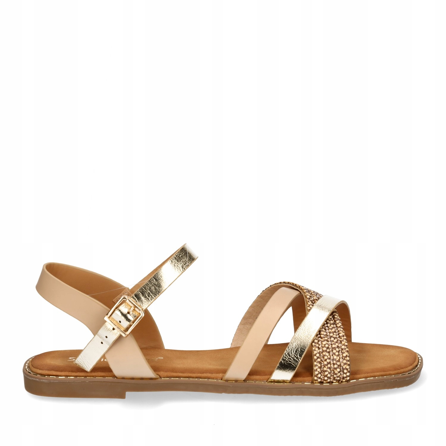 SANDAŁY DAMSKIE ELEGANCKIE NA PŁASKIM OBCASIE SERGIO LEONE BEŻOWE R.39 Marka Sergio Leone