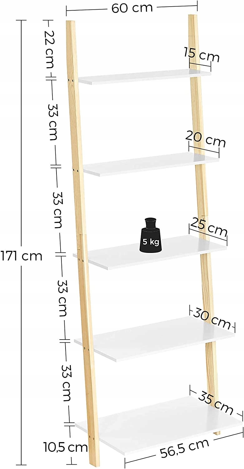 ДВУХНОГИЙ настенный книжный шкаф белый 171x60x35cm коллекция нет