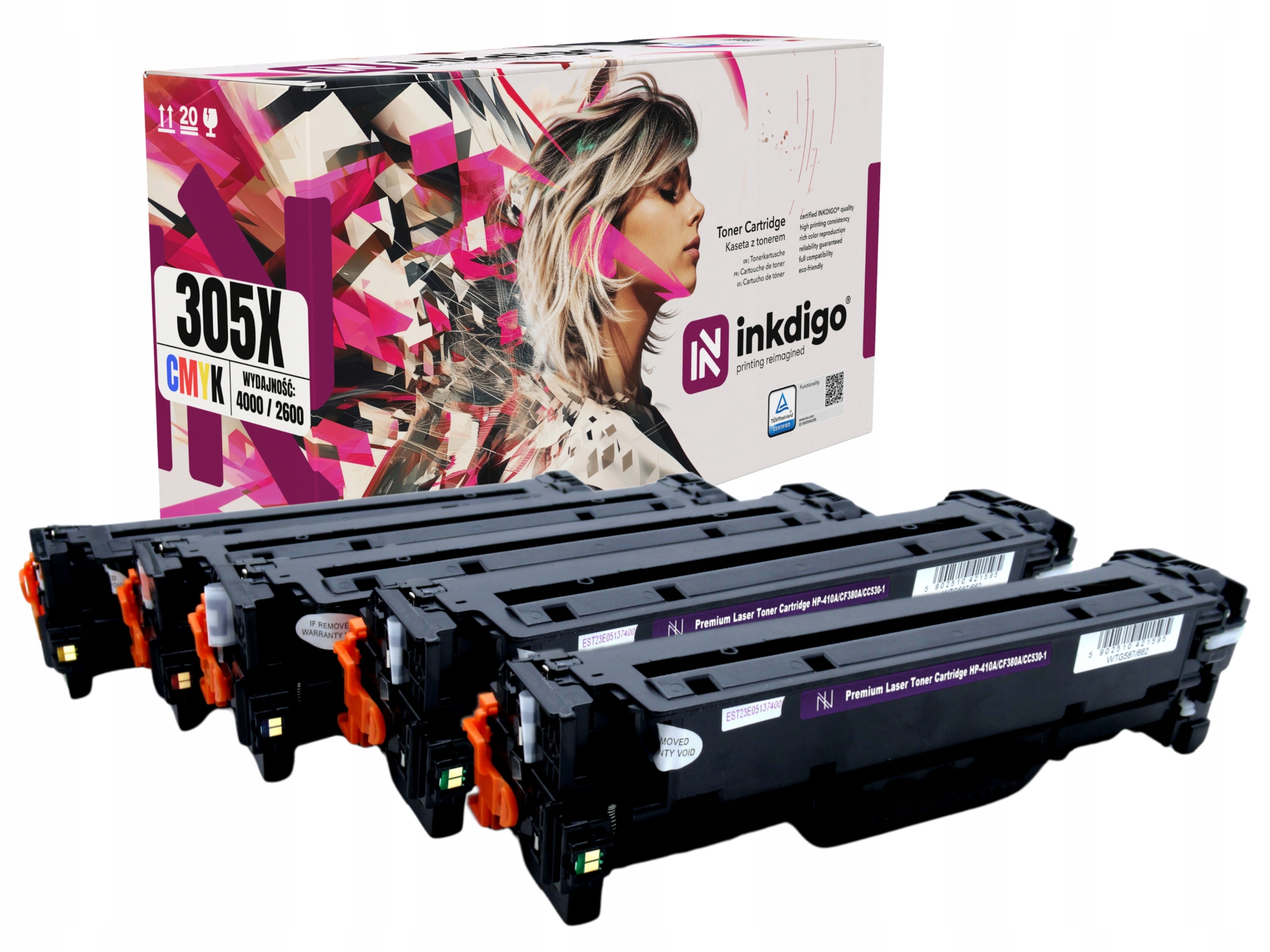5 x Toner CE410X-413A pro tiskárnu Hp M451 Cmyk