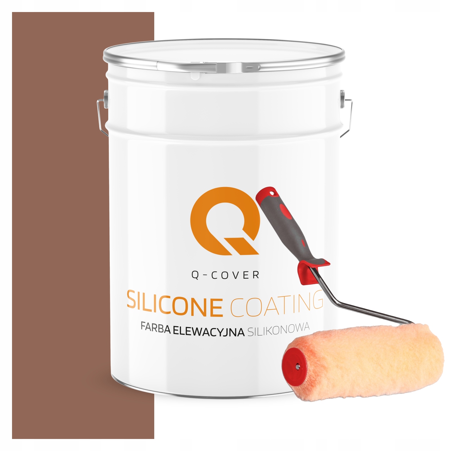 Fasádna silikónová vonkajšia farba na omietku 10L, farba hnedá Uv valček