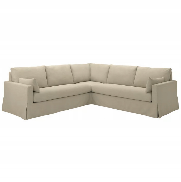 Ikea Hyltarp Pokrytie rohovej pohovky, 4-miestna, Hemmesta, svetlo béžová